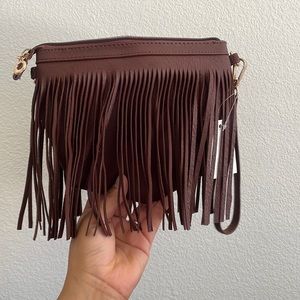 Fringe wristlet/crossbody